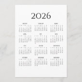 2026 JW Year Text Calendar Card Programmakaart (Achterkant)