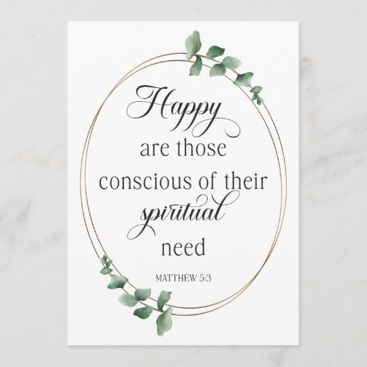 2026 JW Year Text Calendar Card Programmakaart (Voorkant)