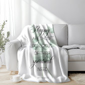 2026 JW Year Text Matthew 5:3 with Eucalyptus Fleece Deken