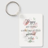 2026 JW Year Text Matthew 5:3 with Spring Flowers Sleutelhanger (Voorkant)