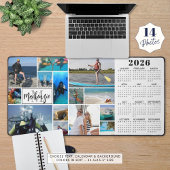 2026 Kalender 14 Foto's Monogram Naam Aangepaste k Bureaumat
