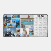 2026 Kalender 15 Foto's Monogram Aangepaste kleure Bureaumat (Voorkant)