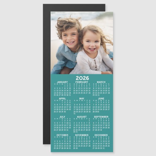 2026 Kalender 1 Fotocollage - Kan aqua bewerken (Voorkant / Achterkant)