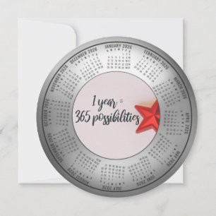 2026 Kalender 1 Jaar = 365 Mogelijkheden Rond Feestdagenkaart