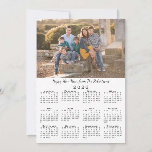2026 Kalender 2 Aangepaste Foto's Gelukkig Nieuwja Feestdagenkaart (Voorkant)