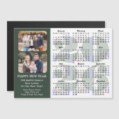 2026 Kalender 2 Foto Modern Sage Green Magnetic (Voorkant / Achterkant)