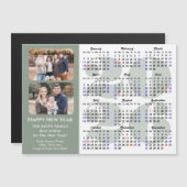 2026 Kalender 2 Foto Modern Sage Green Magnetic (Voorkant / Achterkant)