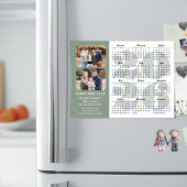 2026 Kalender 2 Foto Modern Sage Green Magnetic