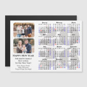 2026 Kalender 2 Foto Modern Zwart Eenvoudig Magnet (Voorkant / Achterkant)