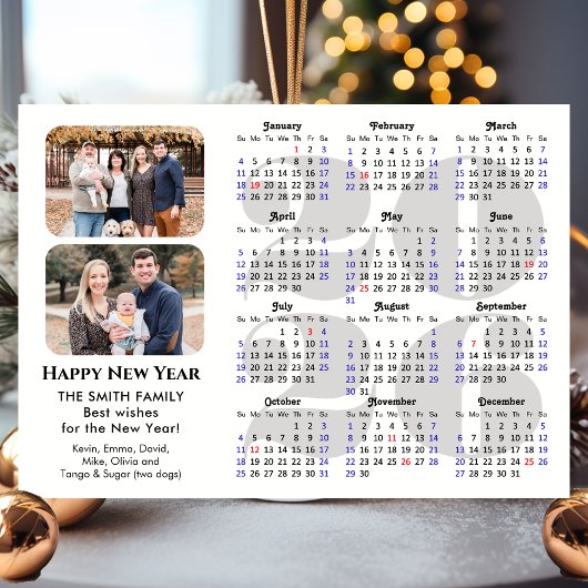 2026 Kalender 2 Foto Modern Zwart Eenvoudig Magnet