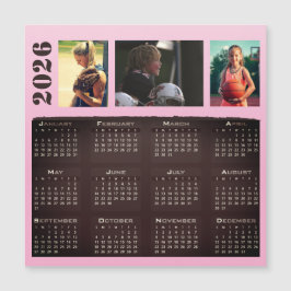 2026 Kalender 3 Foto Collage Magneet Kaart