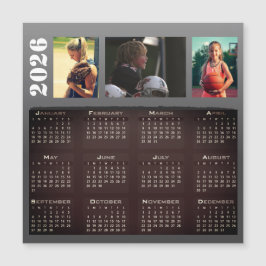 2026 Kalender 3 Foto Collage Magneet Kaart