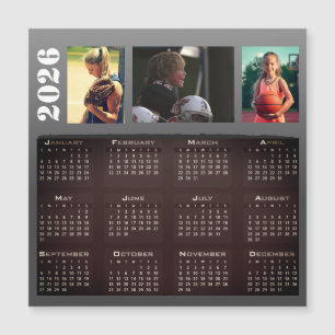 2026 Kalender 3 Foto Collage Magneet Kaart