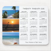 2026 Kalender 3 Foto Gepersonaliseerde Aangepaste  Muismat (Voorkant)