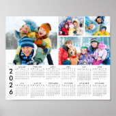 2026 Kalender 4 Fotocollage Gepersonaliseerd Poste Poster (Voorkant)