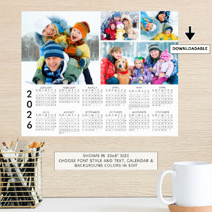 2026 Kalender 4 Fotocollage Gepersonaliseerd Poste Poster