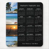 2026 Kalender 4 Fotocollage Gepersonaliseerde kleu Muismat (Voorkant)