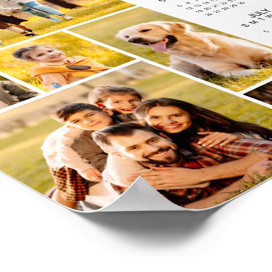 2026 Kalender 6 Fotocollage Gepersonaliseerd Poste Poster (Hoek)