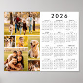 2026 Kalender 6 Fotocollage Gepersonaliseerd Poste Poster (Voorkant)