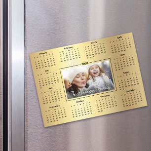 2026 Kalender Aangepaste Foto Gouden Folie Familie