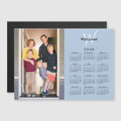 2026 Kalender Aangepaste Foto Monogram Blauwe Magn (Voorkant / Achterkant)
