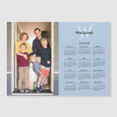 2026 Kalender Aangepaste Foto Monogram Blauwe Magn (Voorkant)