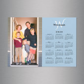 2026 Kalender Aangepaste Foto Monogram Blauwe Magn