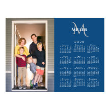 2026 Kalender Aangepaste Foto Monogram Naam Blauw