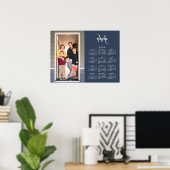 2026 Kalender Aangepaste Foto Monogram Naam Navy B Poster (Thuiskantoor)