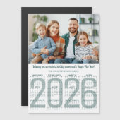 2026 Kalender Aangepaste Kleur Moderne Kerstkaart (Voorkant / Achterkant)