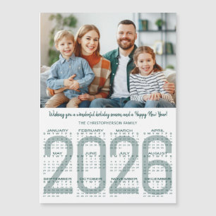 2026 Kalender Aangepaste Kleur Moderne Kerstkaart