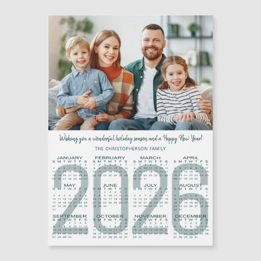 2026 Kalender Aangepaste Kleur Moderne Kerstkaart (Voorkant)