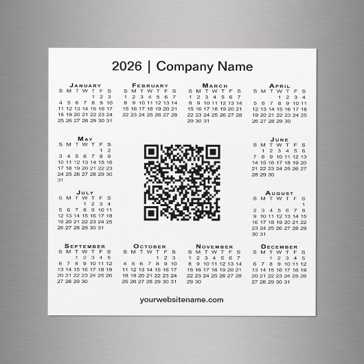 2026 Kalender Aangepaste Zakelijke QR-code Witte m