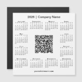 2026 Kalender Aangepaste Zakelijke QR-code Witte m (Voorkant / Achterkant)