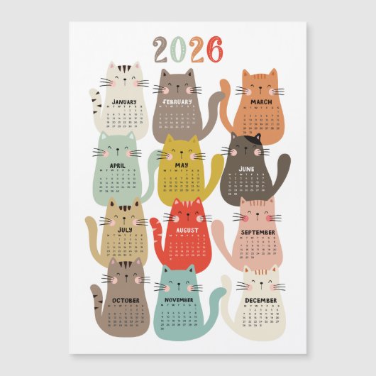 2026 Kalender Aarde Tonen Katten (Voorkant)