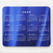 2026 Kalender Abstract Blauw Aangepaste Foto Muismat (Voorkant)