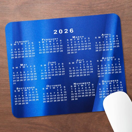 2026 Kalender Abstract Blauw Aangepaste Foto Muismat