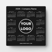 2026 Kalender Bedrijf Logo Black Business Fotoplaat (Voorkant)