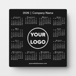 2026 Kalender Bedrijf Logo Black Business Fotoplaat