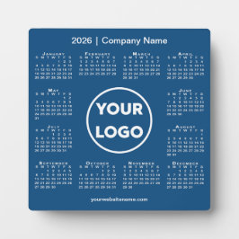 2026 Kalender Bedrijf Logo Blue Business Fotoplaat