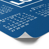 2026 Kalender Bedrijf Logo en Naam Blauw Poster (Hoek)