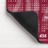 2026 Kalender Bedrijf Logo QR Code Bourgondië Foto Muismat (Hoek)