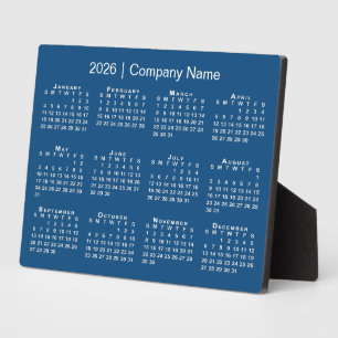 2026 Kalender Bedrijfsnaam Blue Desktop Fotoplaat