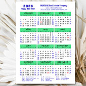 2026 Kalender Blauw Groen Corporate Magnetische Ka