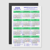 2026 Kalender Blauw Groen Corporate Magnetische Ka (Voorkant / Achterkant)