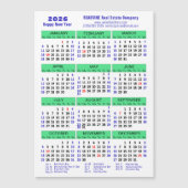 2026 Kalender Blauw Groen Corporate Magnetische Ka (Voorkant)