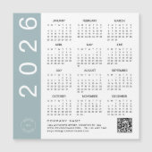 2026 Kalender Blue Border QR Code Company Logo (Voorkant)