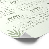 2026 Kalender Boho Bloemig Esthetisch Salie Groen Poster (Hoek)