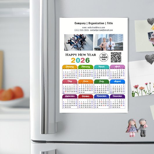 2026 Kalender Business 2 Foto Logo QR Magnetisch