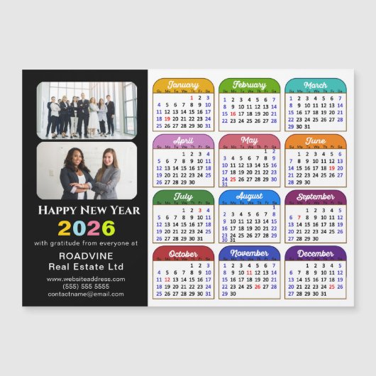 2026 Kalender Business 2 Foto US Vakantie Magnetis (Voorkant)